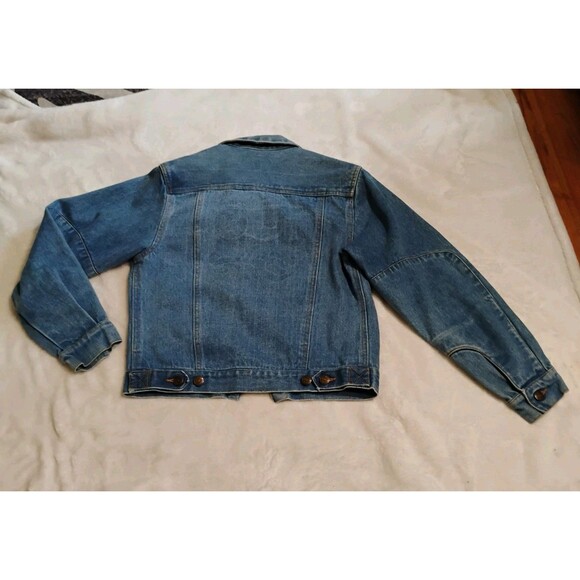 Y2K Live Ins Red Camel Denim Jacket Graphic Interior Trucker Unisex Small 90s - Picture 6 of 16